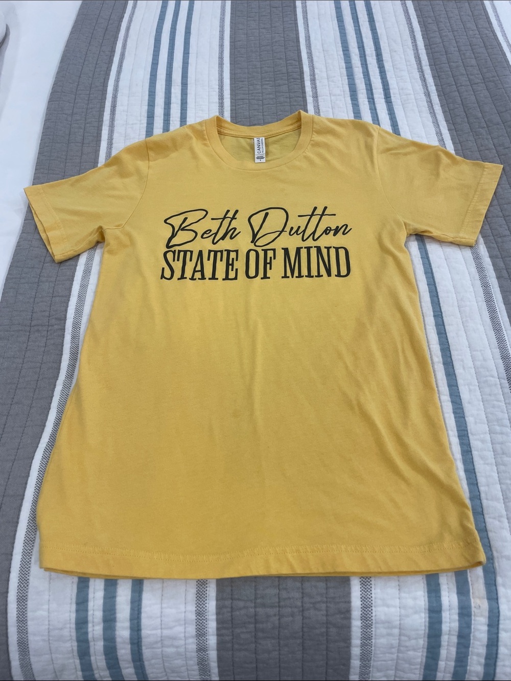 Bella Canvas Yellow 'Beth Dutton State of Mind' Graphic Tee